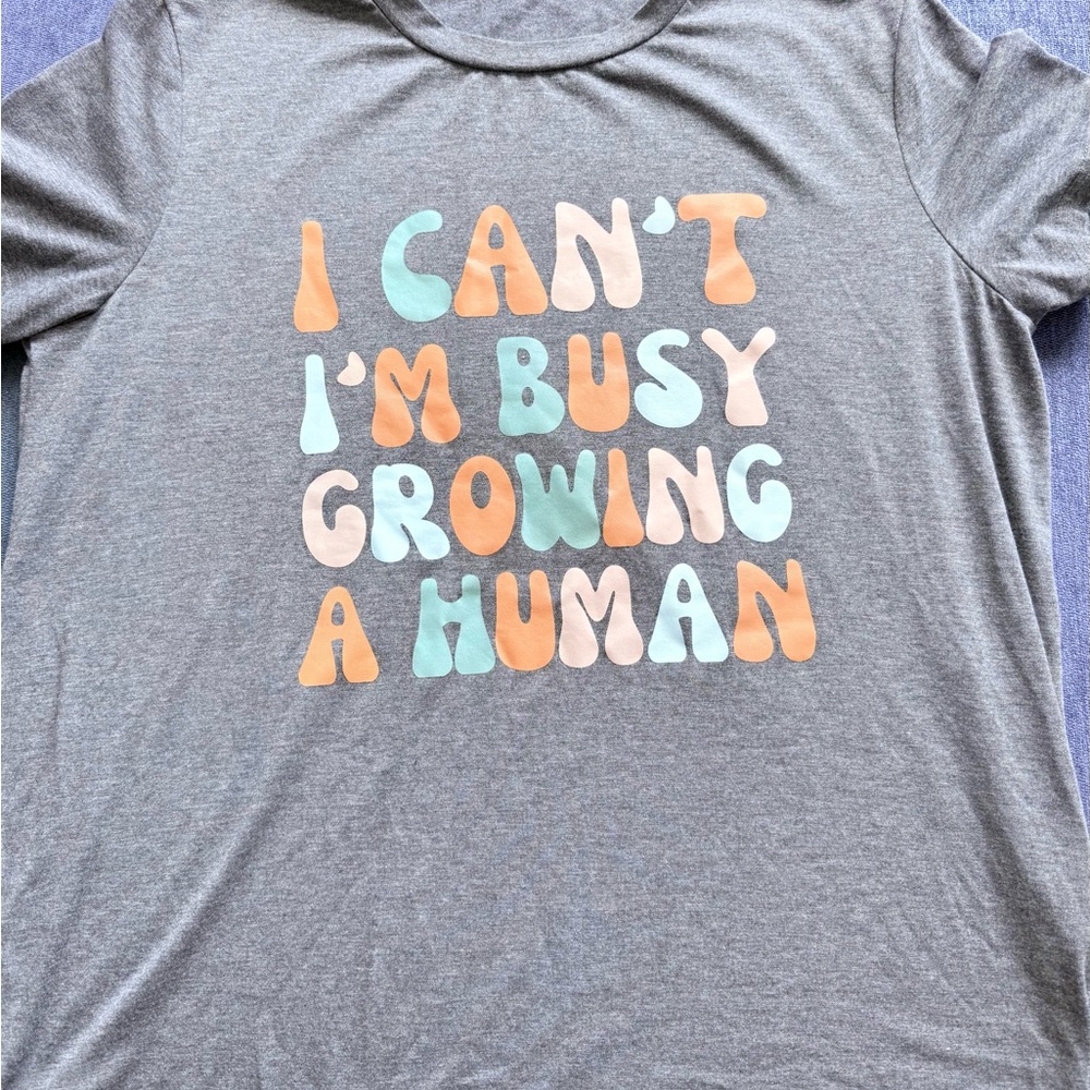 Playful Gray Kids Tee with Colorful Text Design
